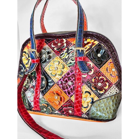 Segater Genuine Leather flower Large Shoulder Bag Crossbody Tote Patchwork Boho - Picture 2 of 12